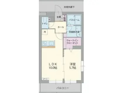 ザ・ハウス(1LDK/1階)の間取り写真