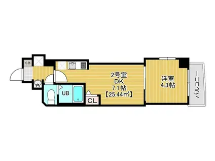 スピカ東小岩 402(1DK/4階)の間取り写真