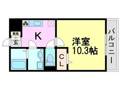 エクセルコート(1K/1階)の間取り写真