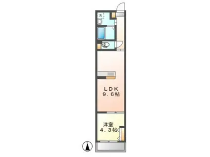 グランテラス今池(1LDK/4階)の間取り写真