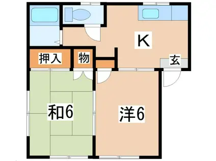 ロベリア(2K/2階)の間取り写真