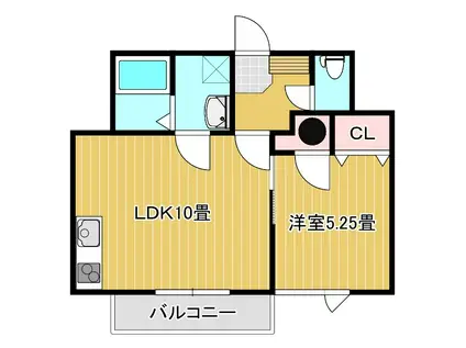 KMII(1LDK/2階)の間取り写真