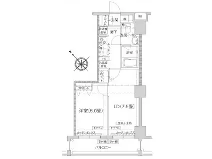アイル川崎ステーションプラザ(1LDK/7階)の間取り写真