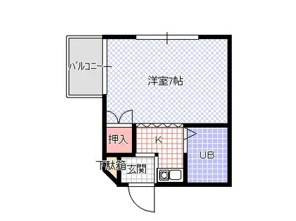 三和ハイツ萱島(1K/4階)の間取り写真