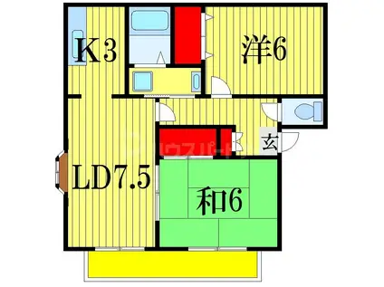 セントネージュ(2LDK/2階)の間取り写真