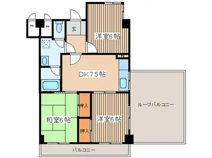 グレイス秦野(3DK/5階)の間取り写真