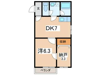 スマイルII(2DK/1階)の間取り写真