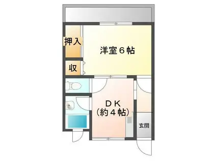 リバティ浜の宮(1K/1階)の間取り写真