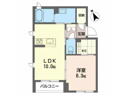 FELICE(1LDK/3階)の間取り写真