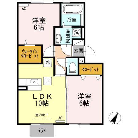 レスプランドル(2LDK/1階)の間取り写真