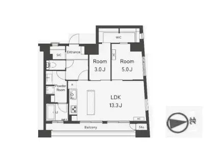 GRACE蔵前(2LDK/5階)の間取り写真