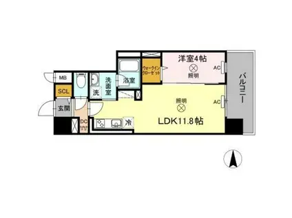 TWIN TOWERS AZUKI(1LDK/3階)の間取り写真