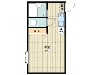 ハイムオカベ(ワンルーム/2階)の間取り写真