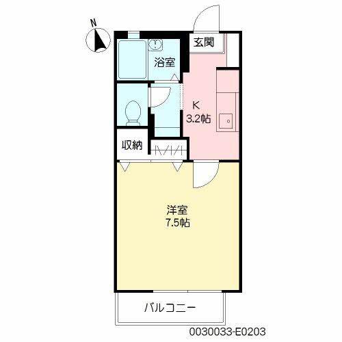 サンクチュアリー久留米V(1K/2階)の間取り写真