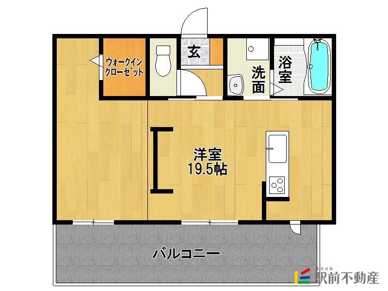 パラディーソ C棟(ワンルーム/2階)の間取り写真