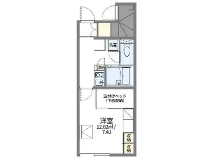 レオパレスサンブロス(1K/1階)の間取り写真