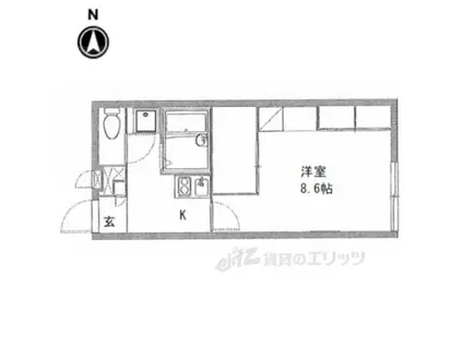 レオパレスバンビーノ(1K/1階)の間取り写真