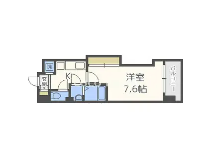LUXE難波西II(1K/2階)の間取り写真