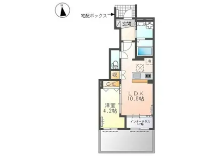 ルピナス B(1LDK/1階)の間取り写真