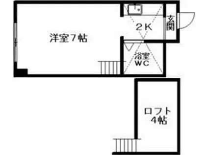 クィーン南5条(1K/8階)の間取り写真