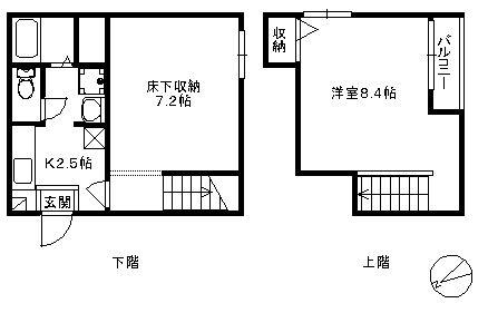 ペガーダ周船寺 251(1K/1階)の間取り写真