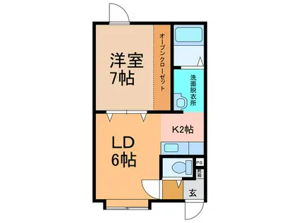 リテラIII(1LDK/2階)の間取り写真