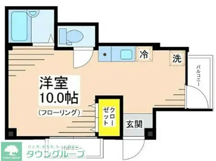 シャトル聖 つつじヶ丘(ワンルーム/1階)の間取り写真