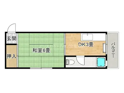 コーポ五十嵐(1DK/4階)の間取り写真