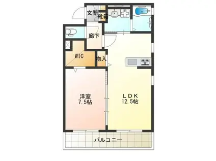 シャーメゾン出城(1LDK/3階)の間取り写真