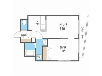 FEEL フィール(1LDK/2階)の間取り写真