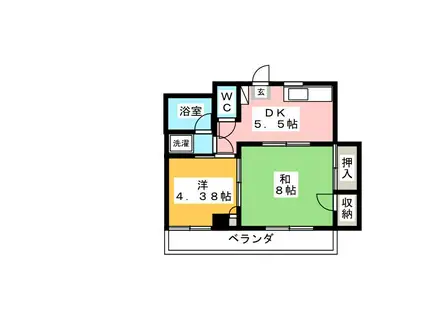 エクセルハウスG(2DK/2階)の間取り写真