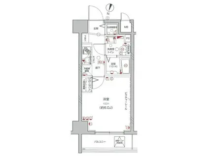 LEA横濱吉野町駅前(1K/2階)の間取り写真