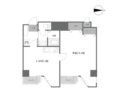 ウィンベル東館(1LDK/4階)の間取り写真