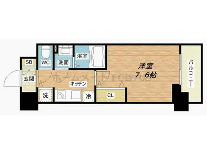 エスリード大阪城アクシス(1K/7階)の間取り写真