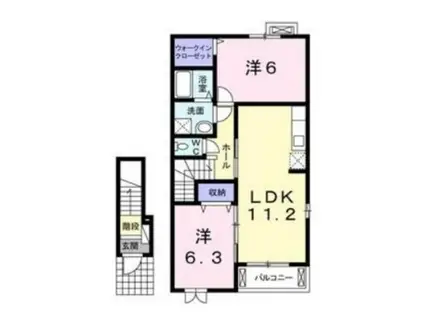 ベル・アンジュ II(2LDK/2階)の間取り写真