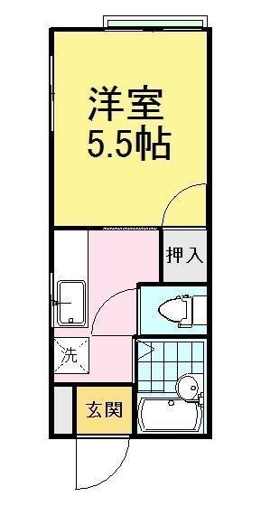 モンパレス三条 第1-2号館(1K/2階)の間取り写真