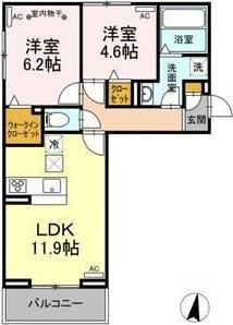 D-ROOM 森本(2LDK/3階)の間取り写真
