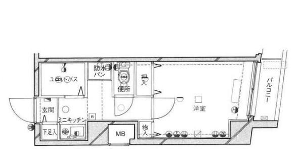 ヴェルステージ中野新橋(1K/4階)の間取り写真