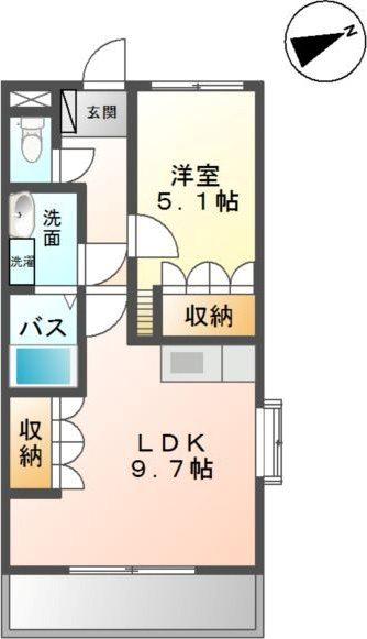 サンフォレスト小森野(1LDK/1階)の間取り写真