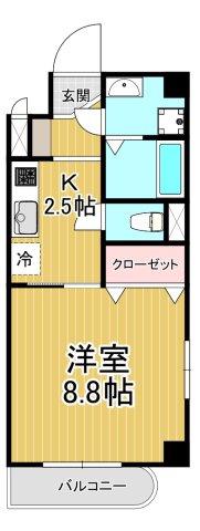 エトワール(1K/3階)の間取り写真