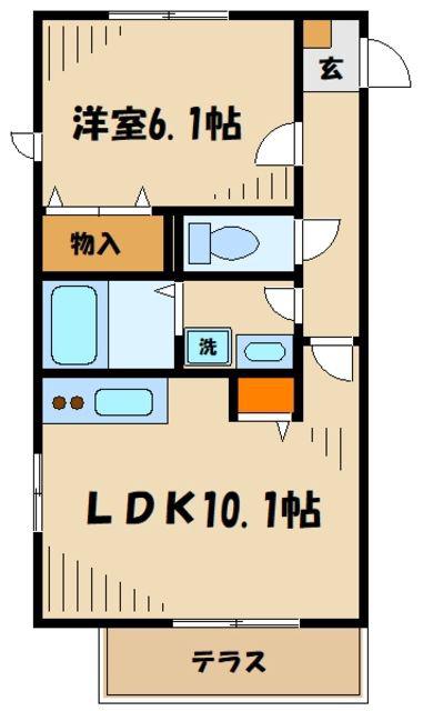 パークヒルズ新百合ヶ丘(1LDK/2階)の間取り写真