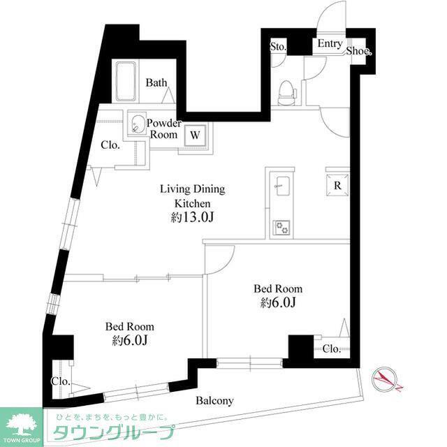 ルミナス日暮里(2LDK/10階)の間取り写真