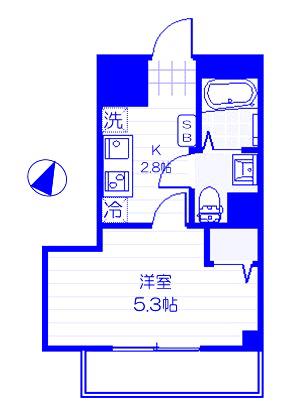サンシエ大宮(1K/1階)の間取り写真