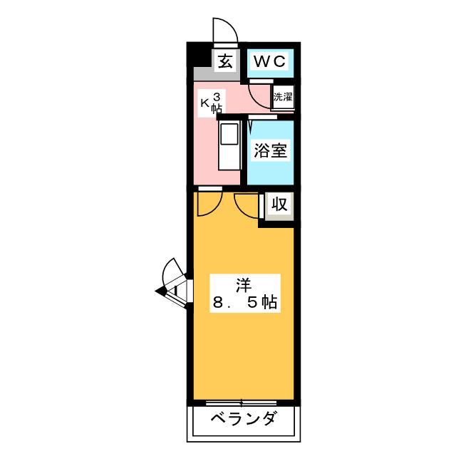 グランドハイム21(1K/2階)の間取り写真