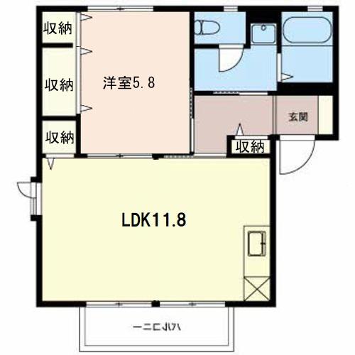 テイジーはいむ(1LDK/1階)の間取り写真