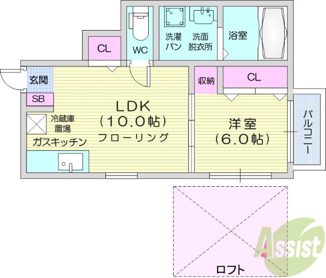 カーサフォレスタイースト(1LDK/1階)の間取り写真