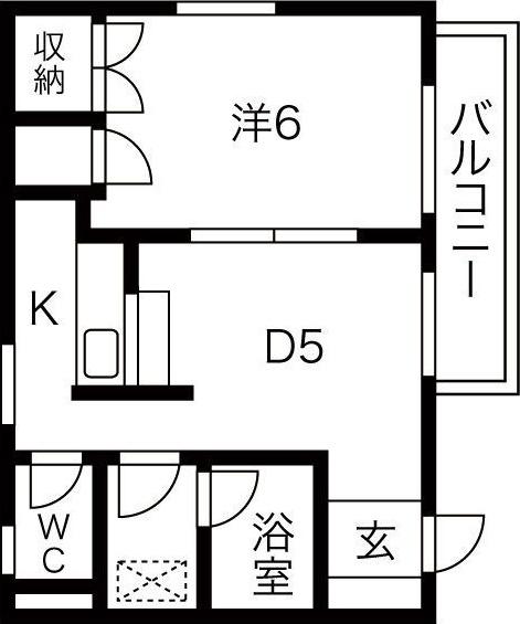 DUKE向台(1DK/3階)の間取り写真