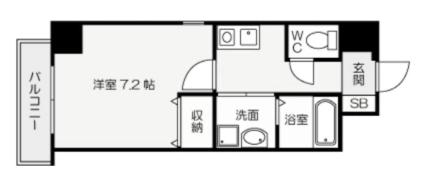 BERGAMOTTO三萩野(1K/5階)の間取り写真