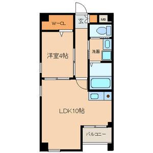 パーク アベニュー東山(1LDK/3階)の間取り写真