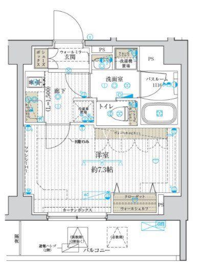 ブライズ神楽坂DUE(1K/2階)の間取り写真